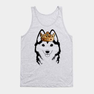 Pomsky Dog King Queen Wearing Crown Tank Top